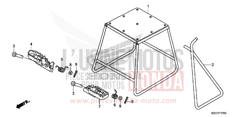 STAND/STEP for CRF150R "Big wheels" EXTREME RED (R292) from 2013